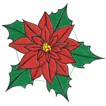 Matriz de Bordado Flor de Natal de Azevinho